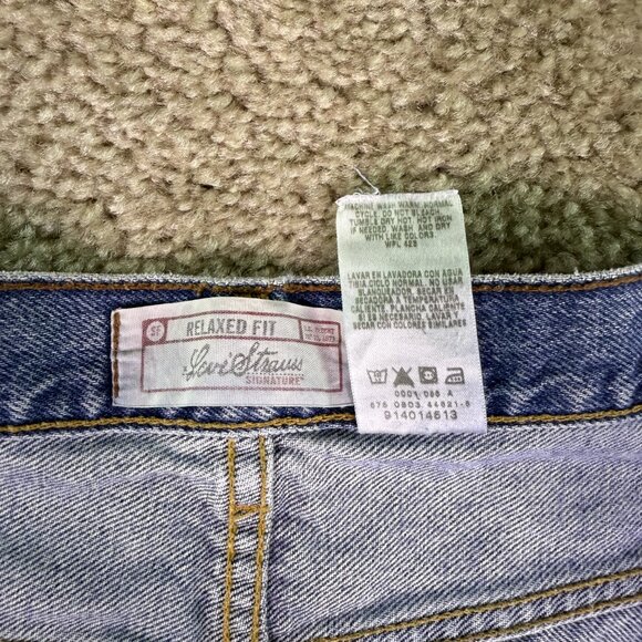 Levi Strauss Signature Mens Jeans 38x30 Blue Denim Relaxed Fit Straight Leg F054 - Picture 5 of 12